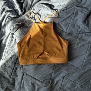 Tan Suede Crop Top